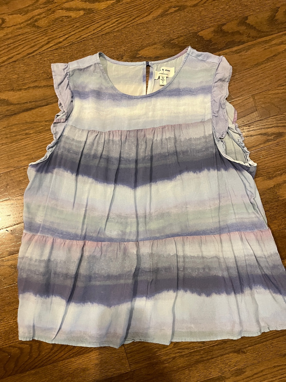 Pastel Ombre Ruffled shirt - Lavender & Soft Neutrals